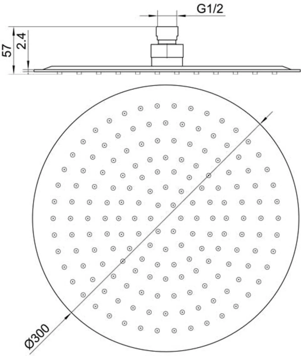 Ben Round Slim Hoofddouche Ø30cm Chroom - Afbeelding 3