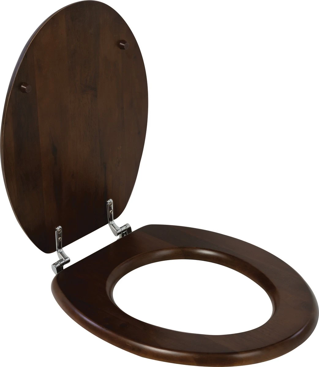 Plieger Classic Toiletbril – Wc Bril Massief Hout Noten – Wc Brillen Met Deksel – Met Bevestigingsset - Afbeelding 7