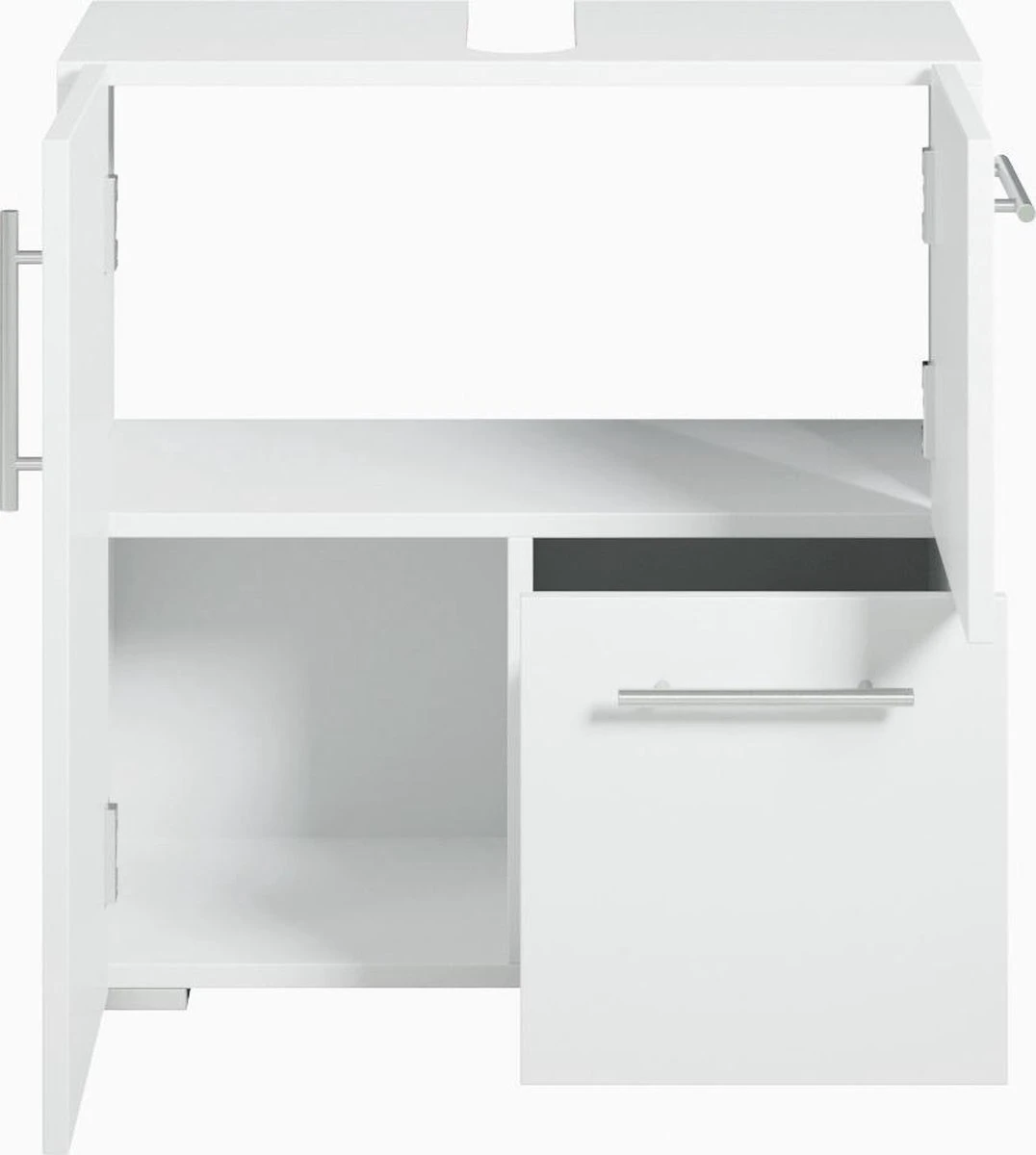 Badplaats Wastafel Onderkast Mars 60 Cm X 30 Cm X 60 Cm - Wit - Badkamerkast – Staand Wastafelmeubel - Afbeelding 4