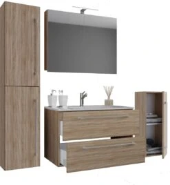 VCM 5-delige Wastafel Badkamermeubelset Wastafel Badinos Lade SC 5-delige Wastafel Badkamermeubelset Wastafel Badinos Lade SC