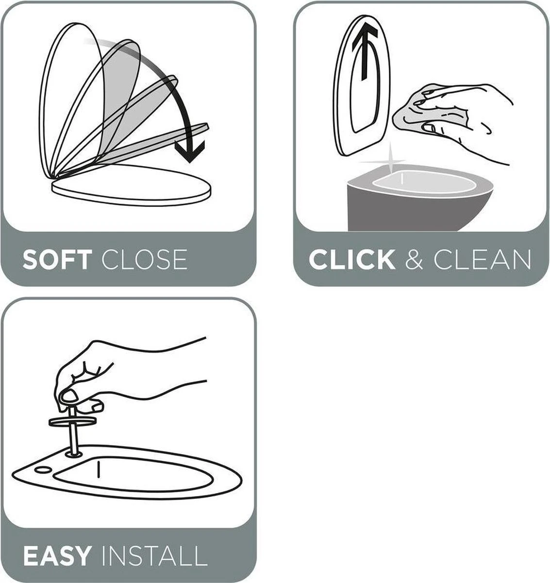 Tiger Ventura - Toiletbril - WC Bril - Duroplast - Zwart - Afbeelding 5