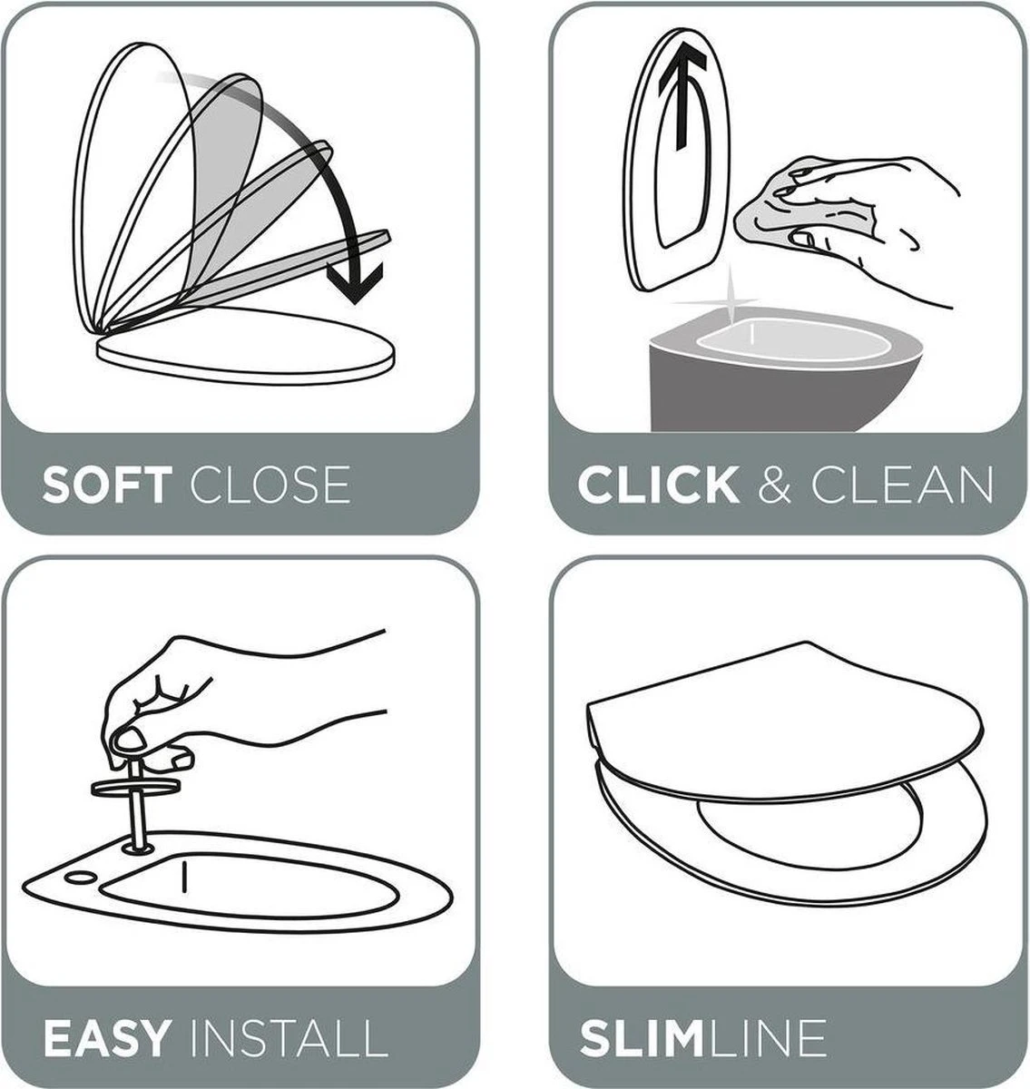 Tiger Veiros - Toiletbril - WC Bril - Thermoplast - Wit - Afbeelding 10