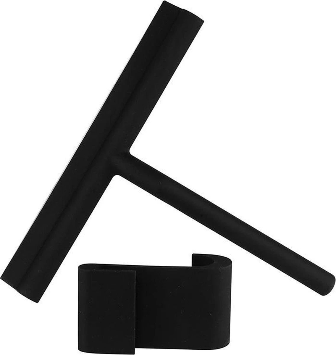 Merkloos Douchewisser Zwart Met Ophangsysteem Luxe –Trekker Douche - Siliconen - Afbeelding 3