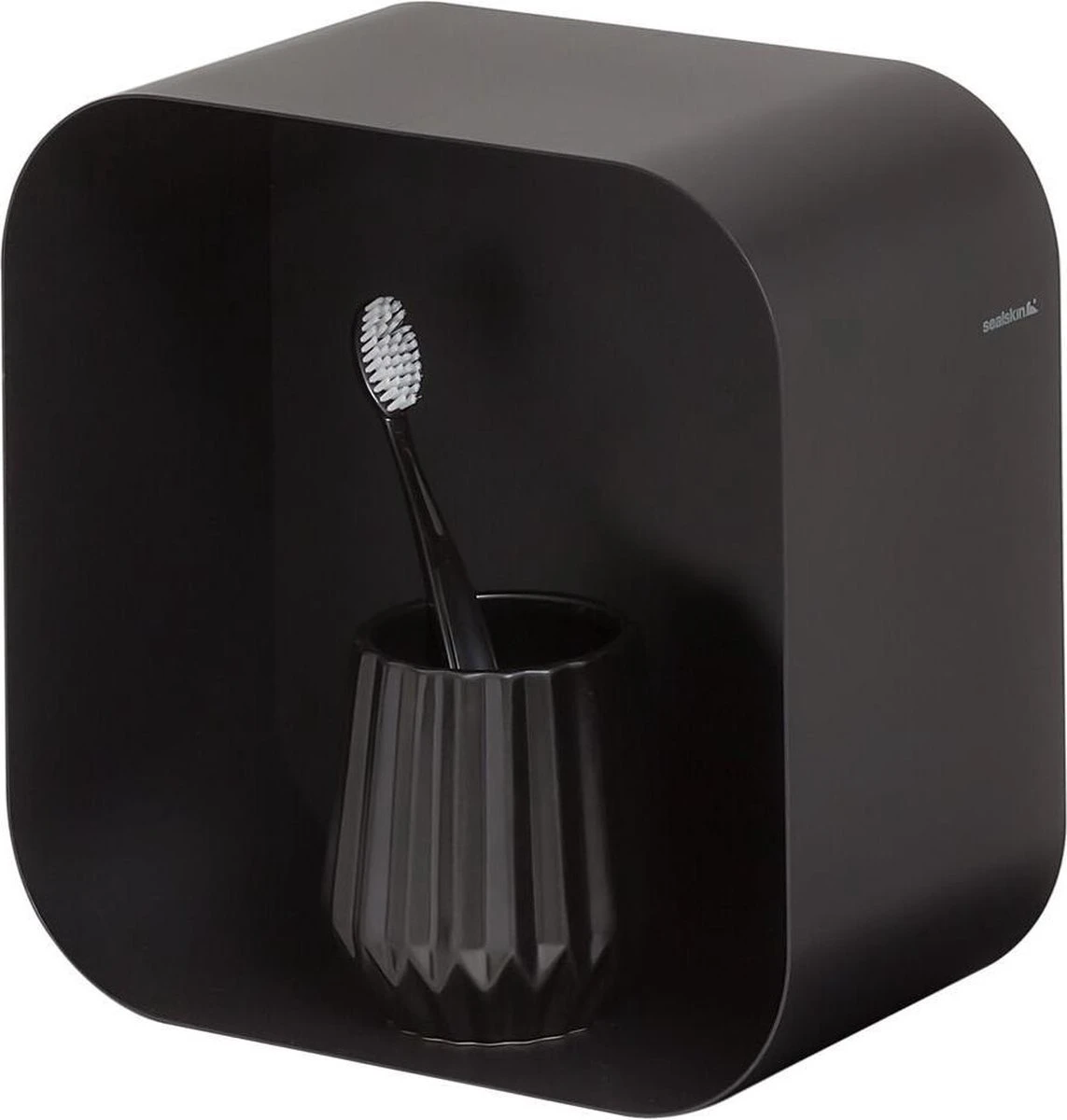 Sealskin Brix - Wandkubus Wandelement Wandrek - 12x24x24 Cm - Metaal - Zwart