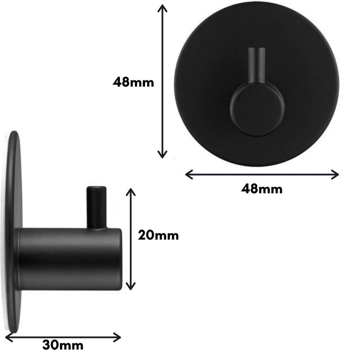 Toiletrolhouder Inclusief Handdoekhaak - Zonder Boren - Zelfklevend - Zwart - Staand - Afbeelding 6