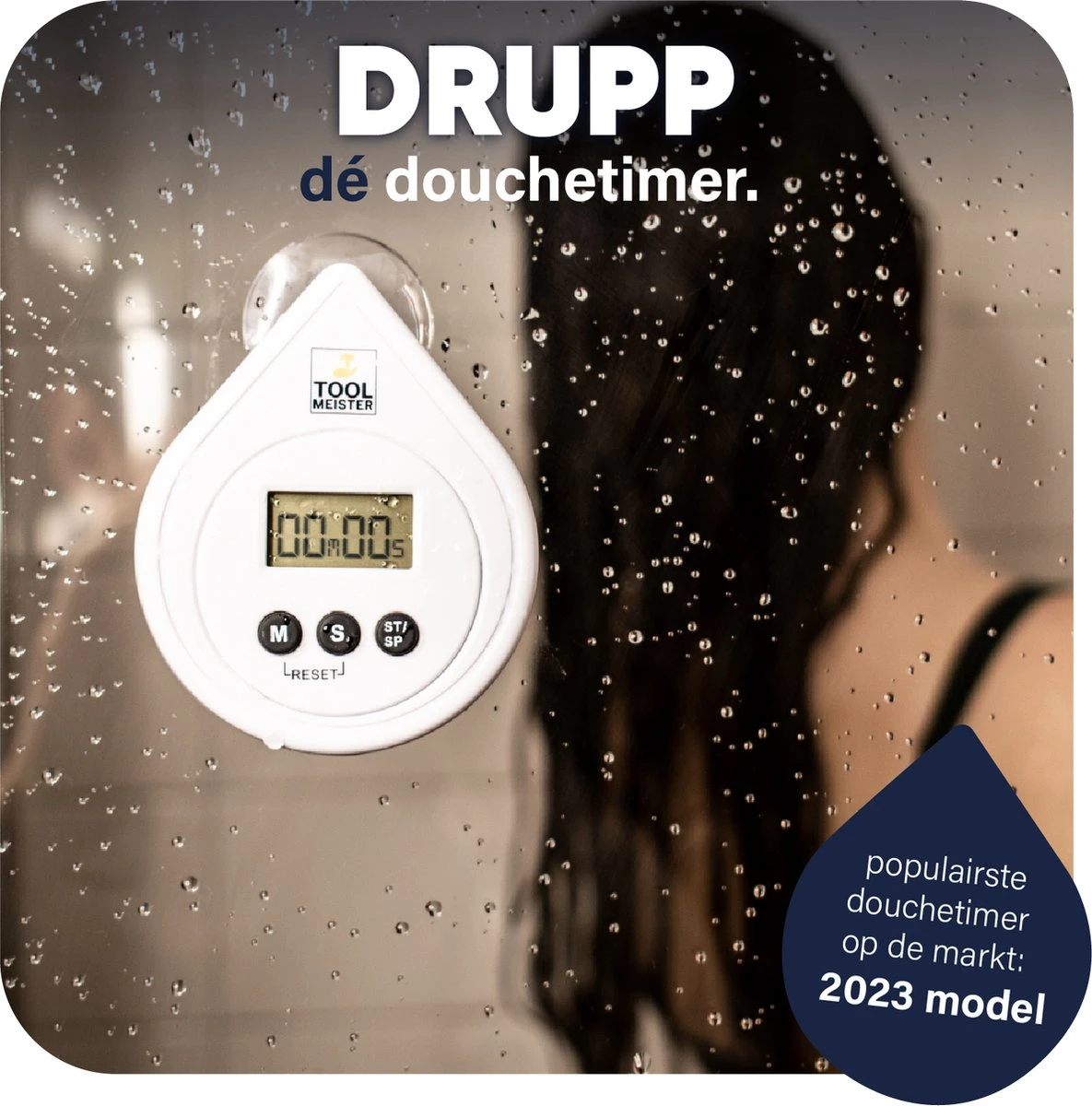 Tool Meister DRUPP - Douchetimer - Douche/Shower/Badkamer Timer & Klok - Coach - Waterdicht - Incl. Zuignap & Batterij - Afbeelding 5