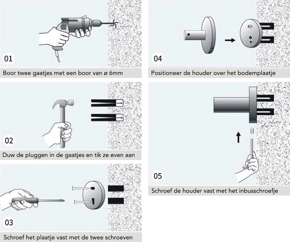 Design Handdoekhouder - Handdoekrek Voor Toilet En Badkamer - RVS Mat Zwart - 30 Cm - Afbeelding 7
