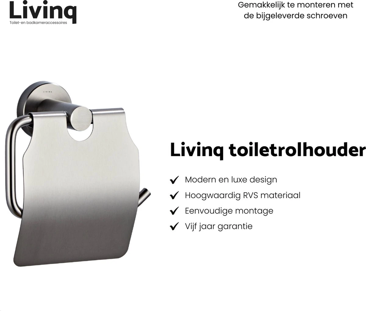 Toiletaccessoireset Gun Metal 4-delig - Luxe Toilet Set - Toiletborstel Met Houder - Toiletrolhouder Met Klep - Reserverolhouder - Handdoekhaak - Gunmetal Badkamer Accessoires - Afbeelding 5