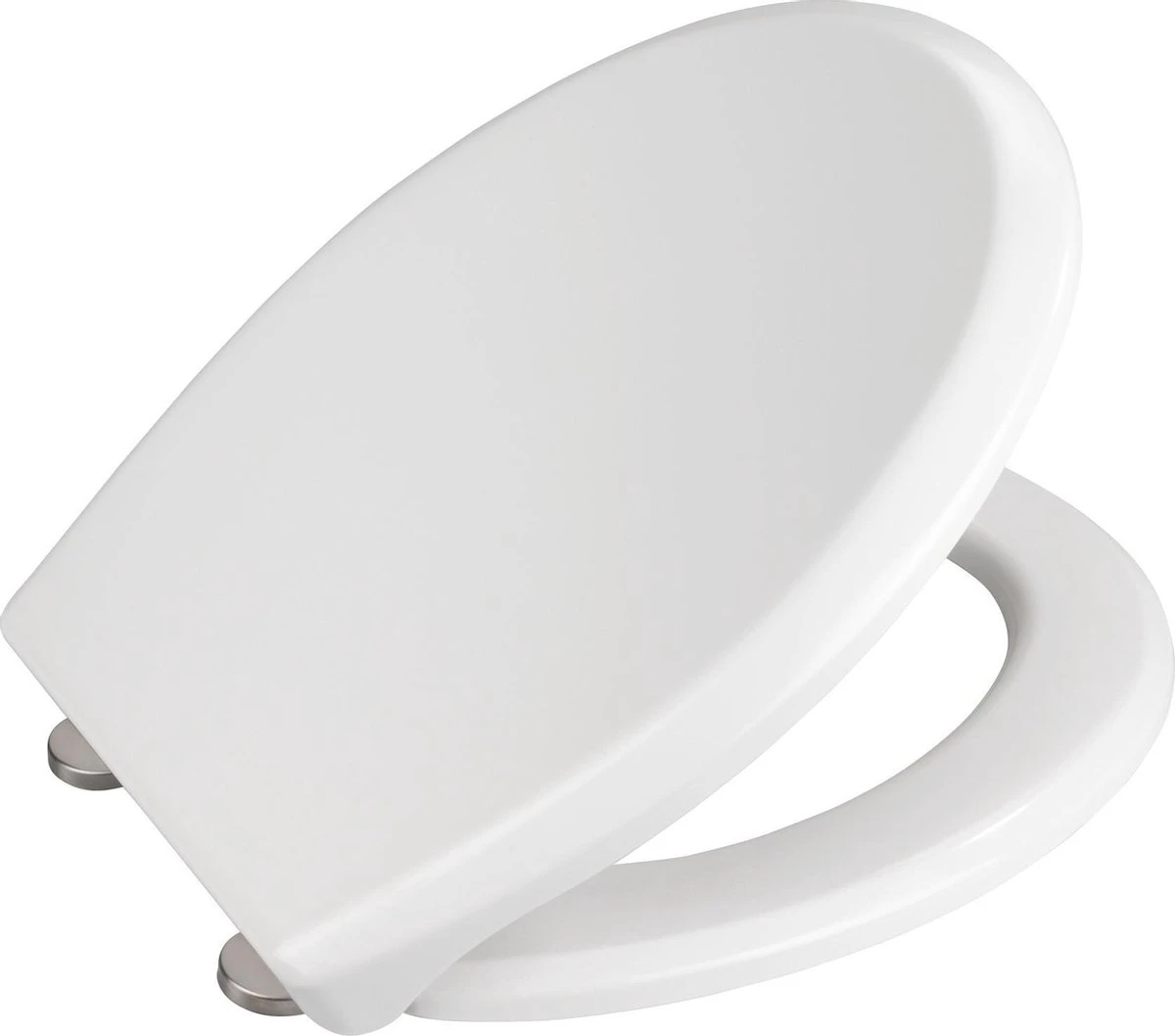 WENKO WC Bril Gubbio - Antibacterieel Wit Duroplast - Easy-Close Sluiting - Fix-Clip Bevestiging In RVS - Belastbaar Tot 350 Kg - Toiletbril - Toiletzitting - Afbeelding 2