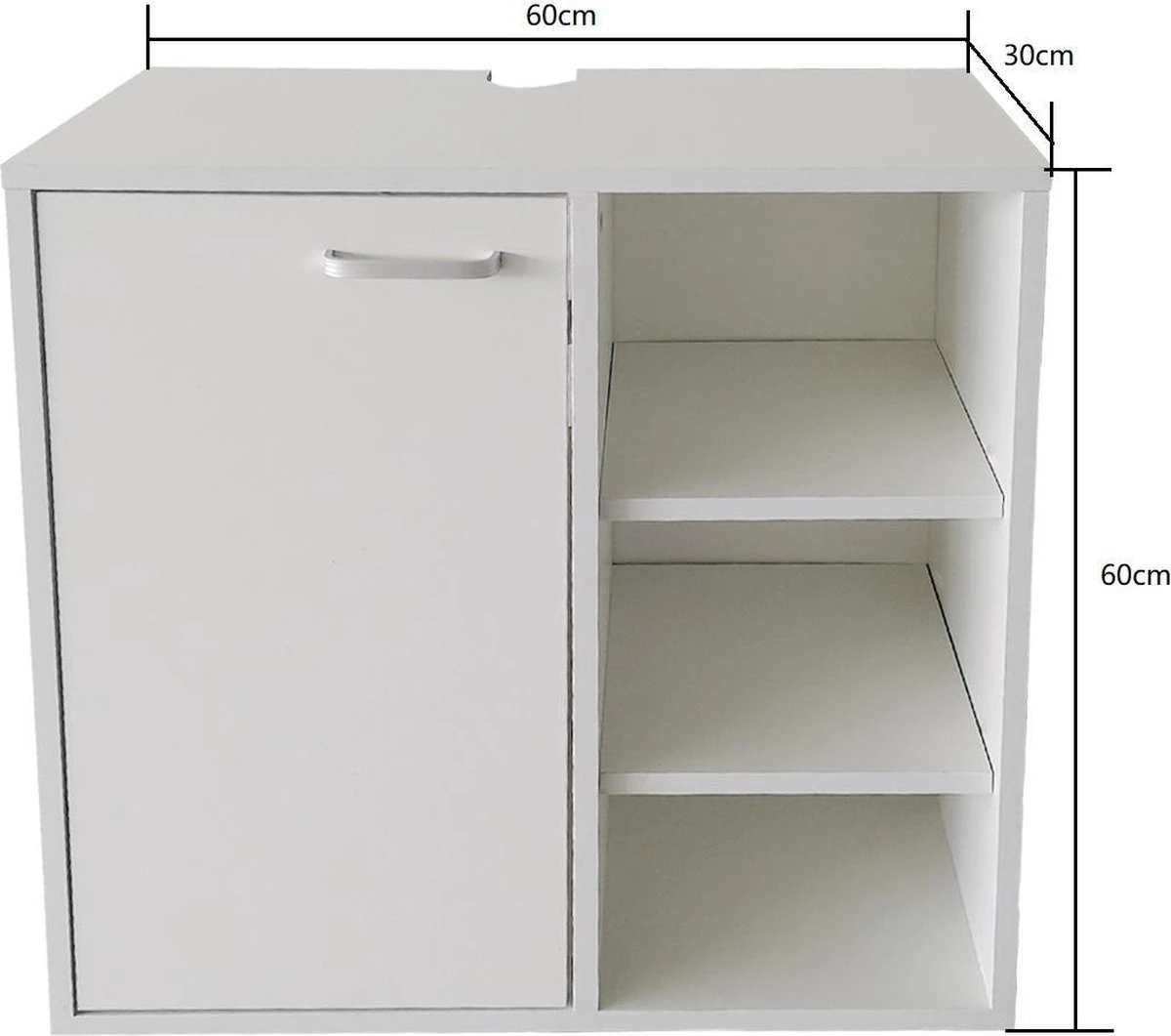 Onderbouw Kast Wastafel - Wastafel Onderkast - Badkamermeubel - Wit - Afbeelding 5
