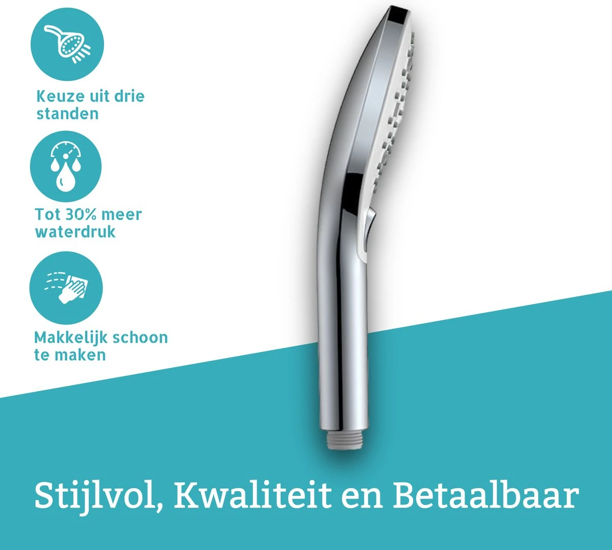 BADO Douchekop Met Slang - Handdouche - Douchekop - Waterbesparend - Doucheslang - Chroom - Afbeelding 8