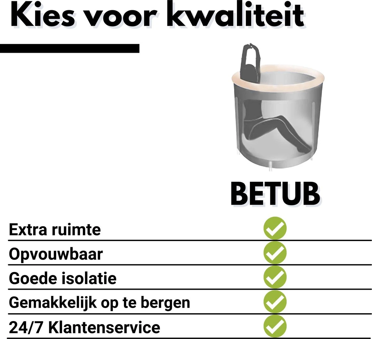 BETUB Zitbad Opvouwbare Badkuip Folding Bath Bathtub – Zit Zwembad – Ijsbad – Warm Bad – Ontspanning – Voor Onder De Douche – Tuin - Balkon Incl. Zitkussen - Afbeelding 2