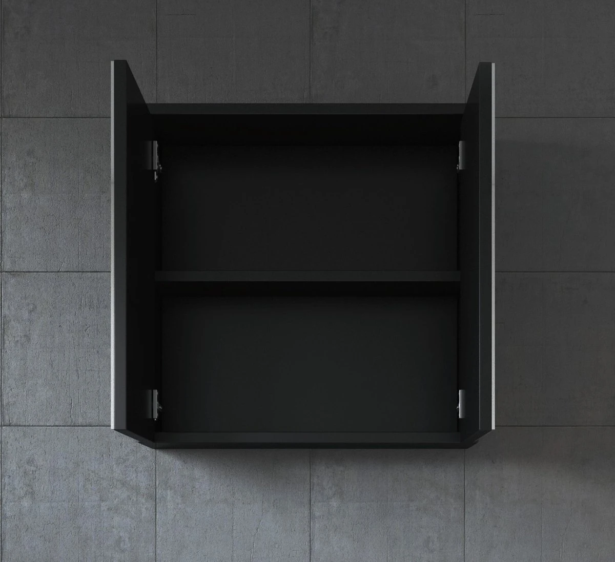 Badplaats Badkamerkast Toledo 60 Cm X 20 Cm X 60 Cm - Zwart - Spiegelkast Badkamer - Afbeelding 2