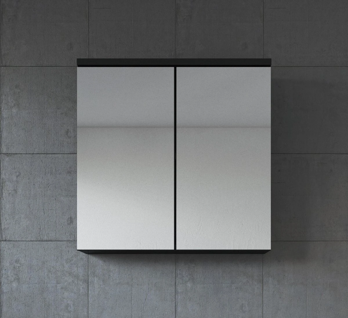 Badplaats Badkamerkast Toledo 60 Cm X 20 Cm X 60 Cm - Zwart - Spiegelkast Badkamer - Afbeelding 3