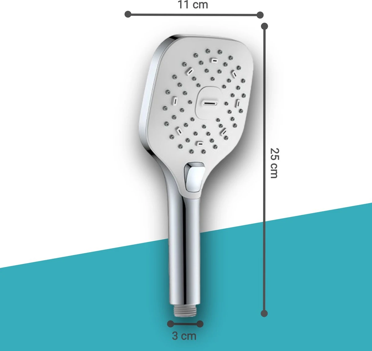 BADO Douchekop Met Slang - Handdouche - Douchekop - Waterbesparend - Doucheslang - Chroom - Afbeelding 2