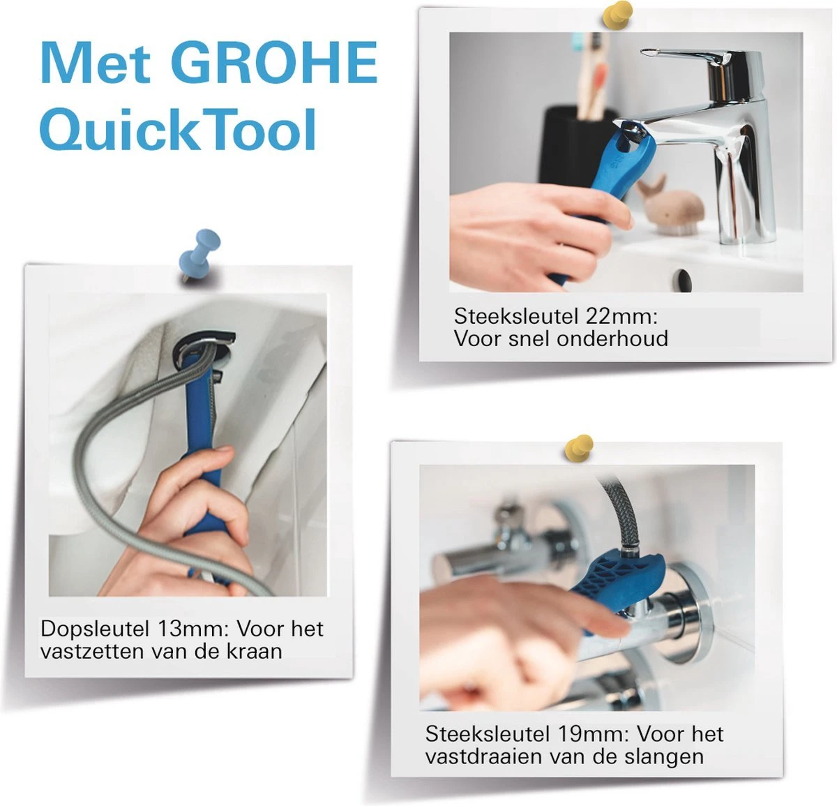GROHE QuickFix Start Wastafelkraan - M-Size - Push Open - Mat Zwart - Afbeelding 3