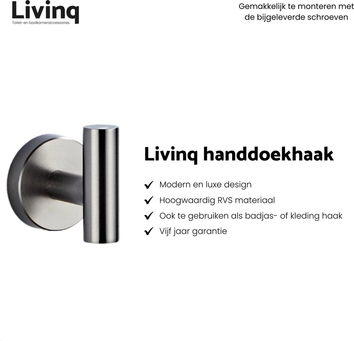 Toiletaccessoireset Gun Metal 4-delig - Luxe Toilet Set - Toiletborstel Met Houder - Toiletrolhouder Met Klep - Reserverolhouder - Handdoekhaak - Gunmetal Badkamer Accessoires - Afbeelding 3