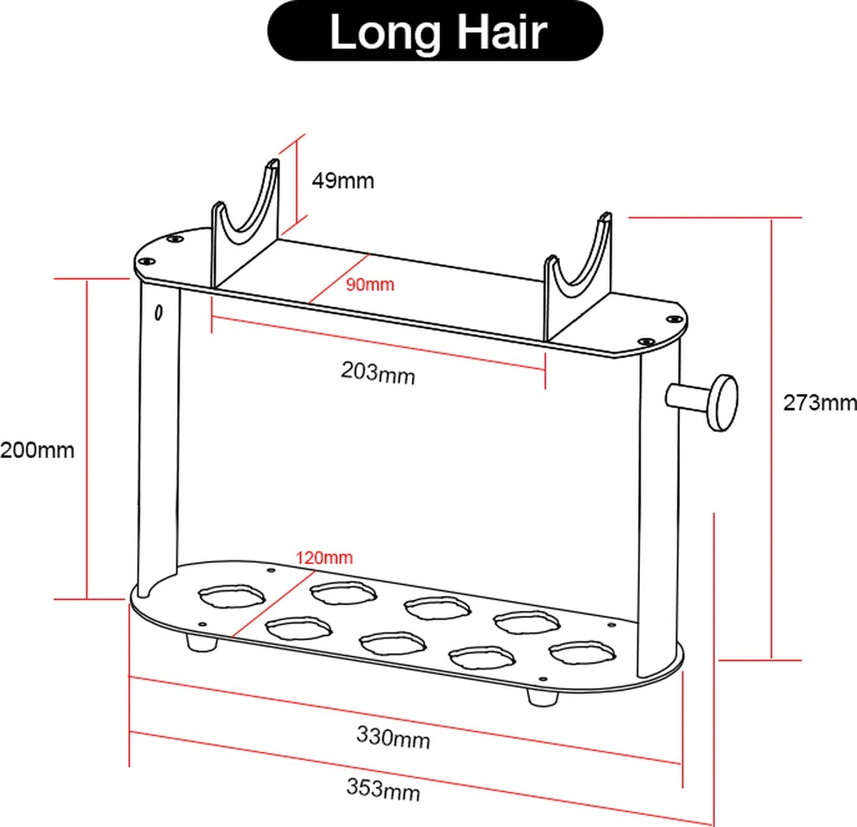 Houder Voor Dyson Airwrap (lange Versie) - Geschikt Voor 8 Accessoires - Passend Voor Dyson Airwrap Complete Long Multistyler - Zwart - Afbeelding 8