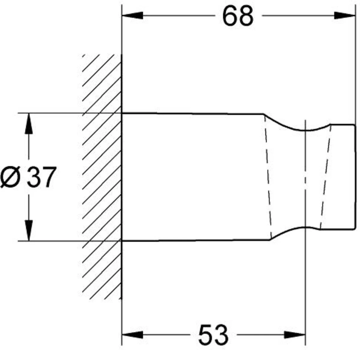 GROHE QuickFix Vitalio Wanddouchehouder - Niet Verstelbaar - Chroom - 26102000 - Afbeelding 2