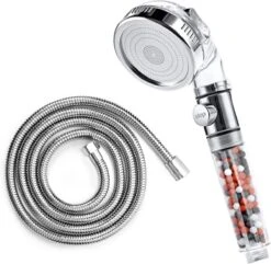 W4Y Ionische Douchekop - Waterbesparende Douchekop - Waterfilter - Handdouche Met Hoge Druk - Douchekop Met Slang