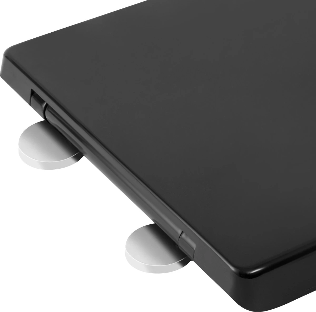 Kamyra® Antibacteriële Toiletbril Met Verkleiner & Softclose - Voor Volwassenen/Kinderen - Toiletbrillen, WC Bril, Brillen, Toiletzitting - D-Vorm - 45.4x36.1 Cm - Zwart - Afbeelding 3