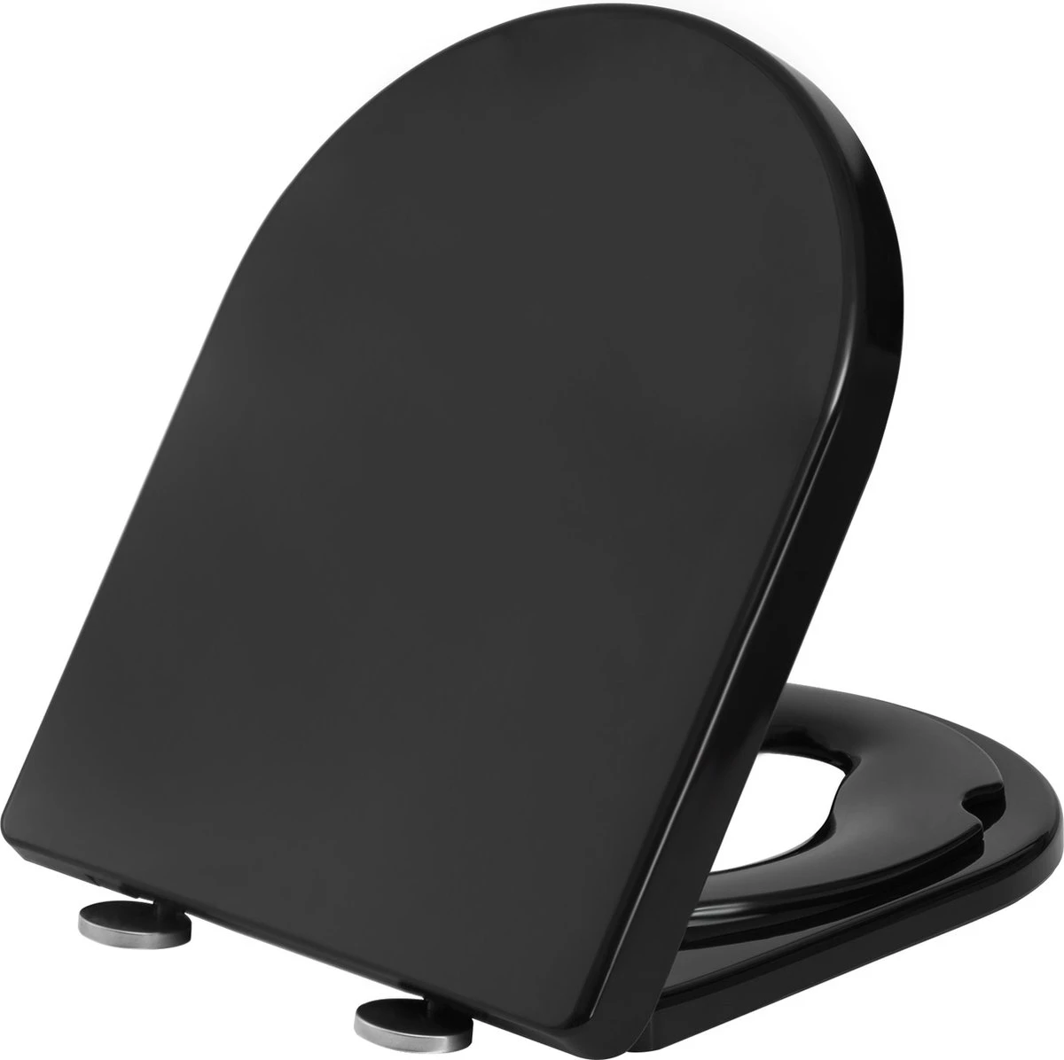 Kamyra® Antibacteriële Toiletbril Met Verkleiner & Softclose - Voor Volwassenen/Kinderen - Toiletbrillen, WC Bril, Brillen, Toiletzitting - D-Vorm - 45.4x36.1 Cm - Zwart - Afbeelding 10