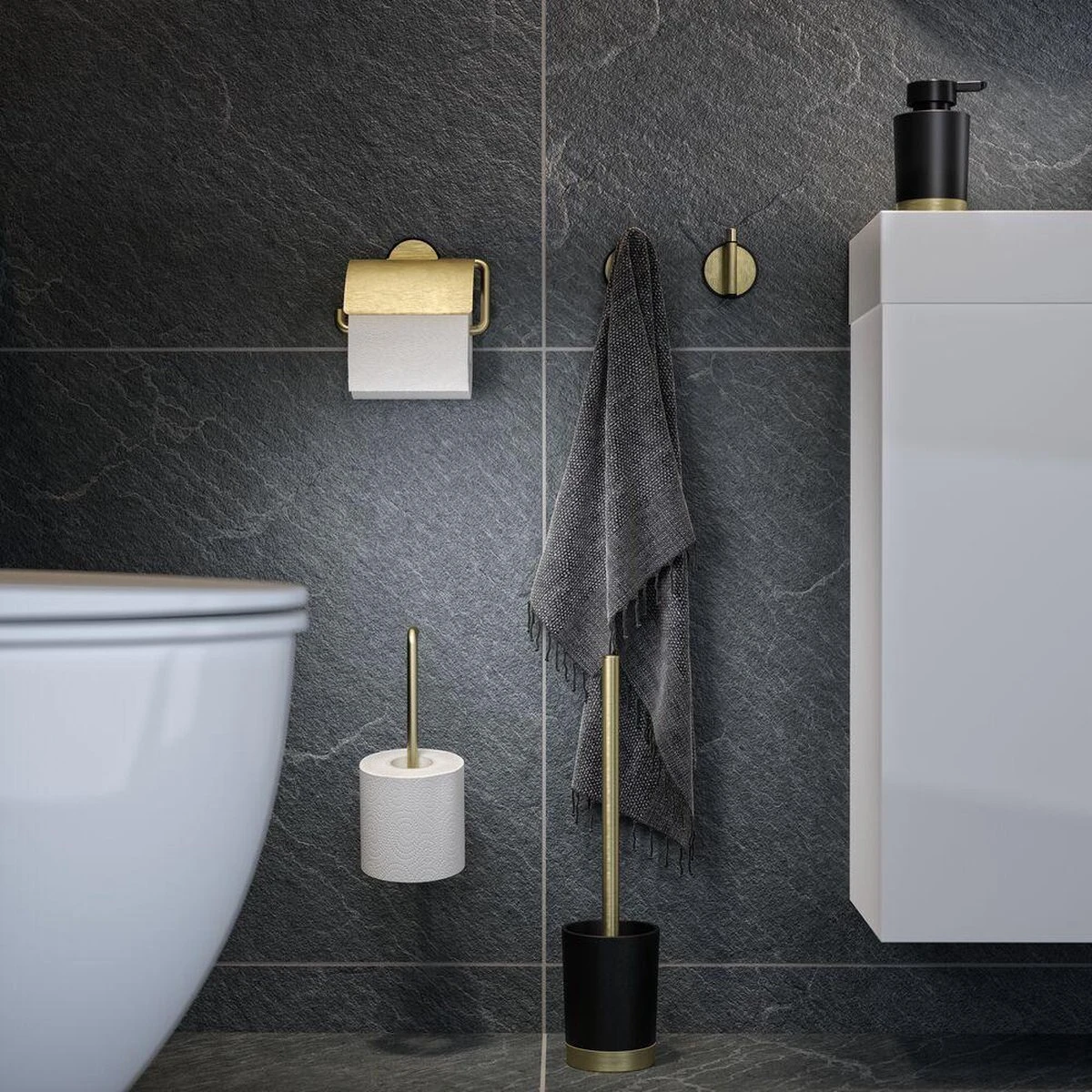 Tiger Tune - Reserverolhouder - Messing Geborsteld / Zwart - Afbeelding 7