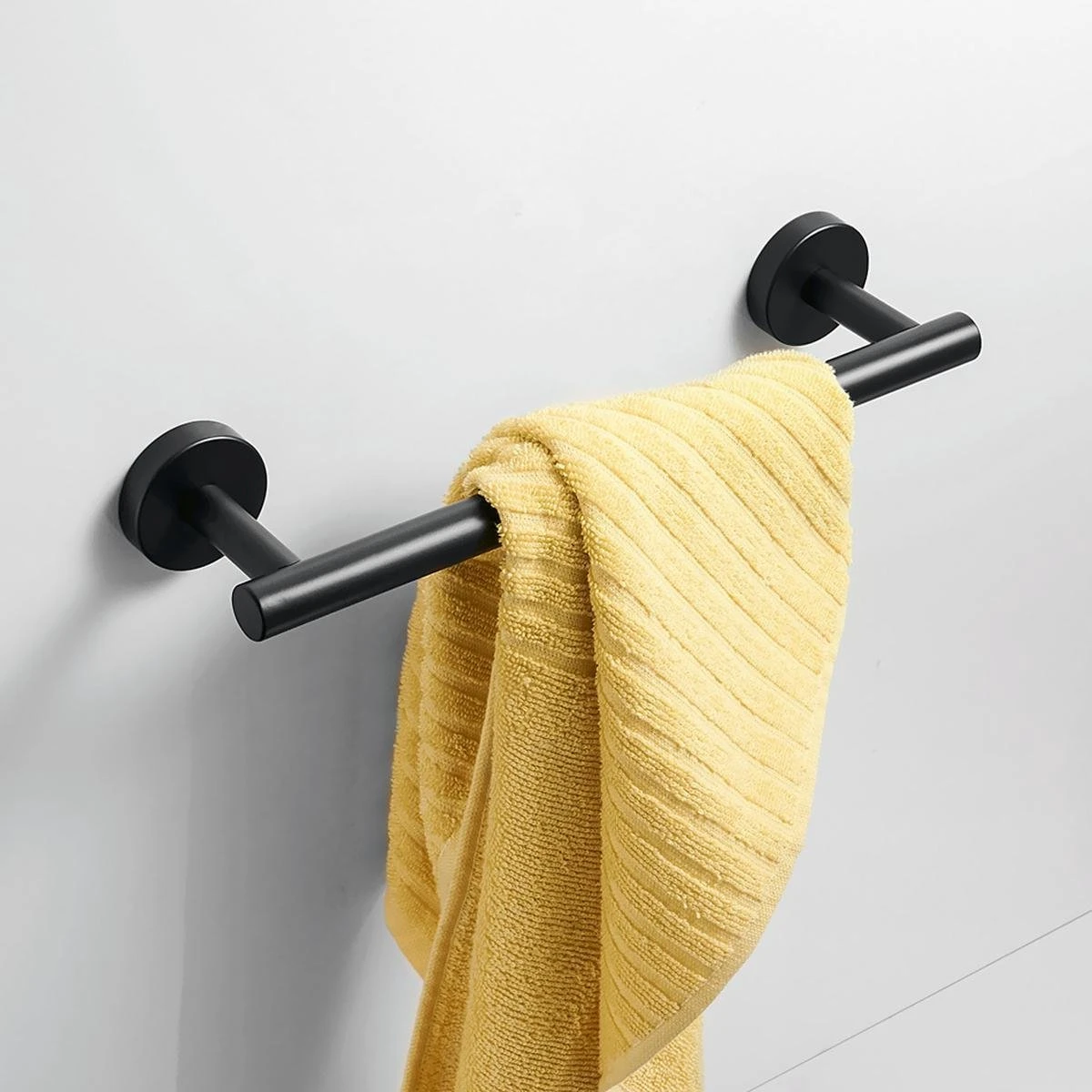 Design Handdoekhouder - Handdoekrek Voor Toilet En Badkamer - RVS Mat Zwart - 30 Cm - Afbeelding 6