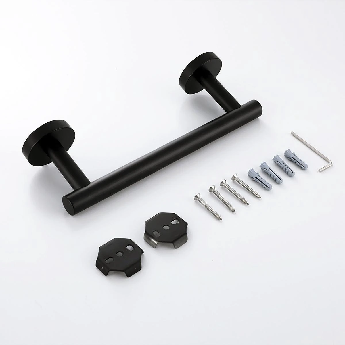 Design Handdoekhouder - Handdoekrek Voor Toilet En Badkamer - RVS Mat Zwart - 30 Cm - Afbeelding 8