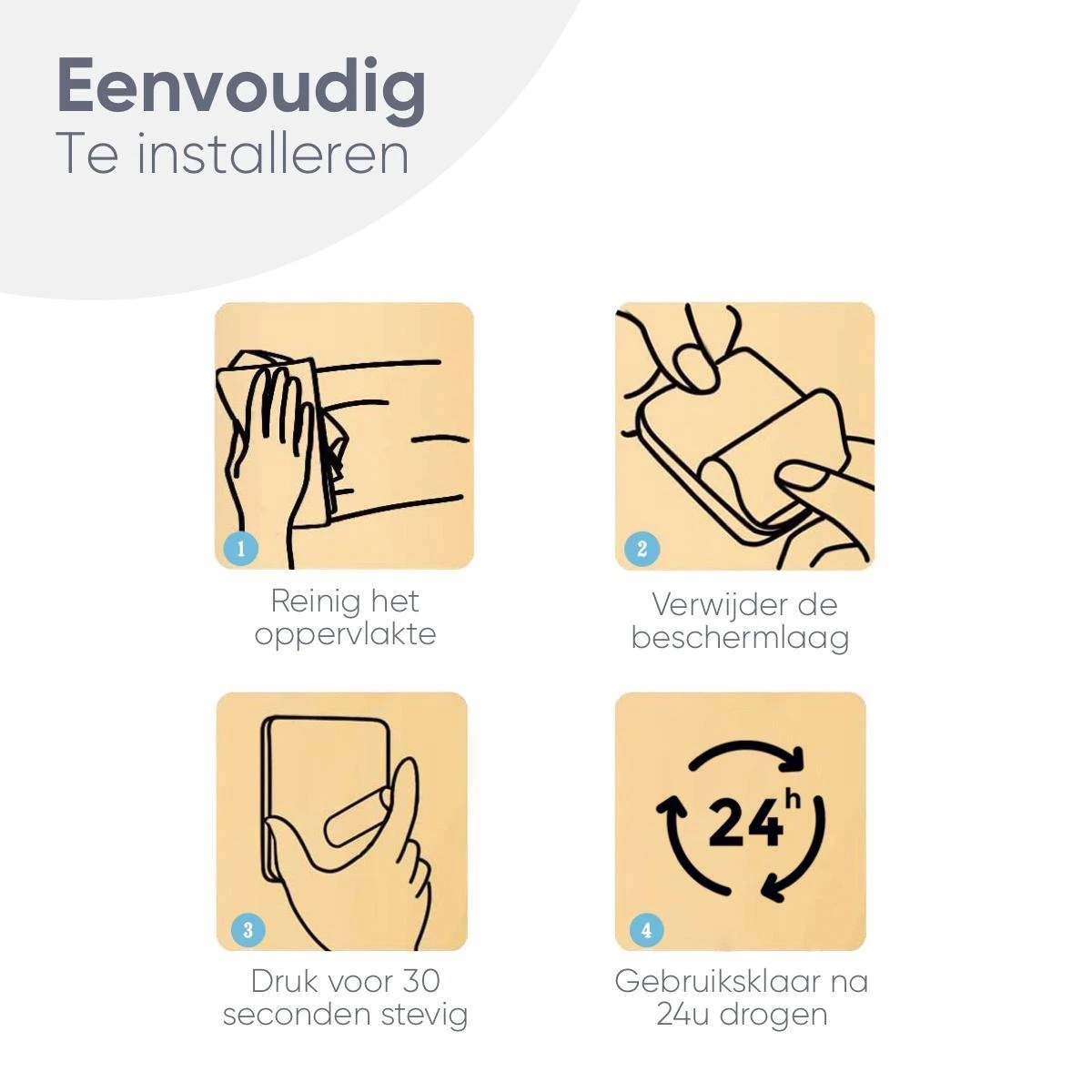 Trendfield Handdoekhaakjes Zelfklevend Zwart - 2 Vierkante Zwarte Handdoek Haakjes - Handdoekhaak - Zwart - Afbeelding 5