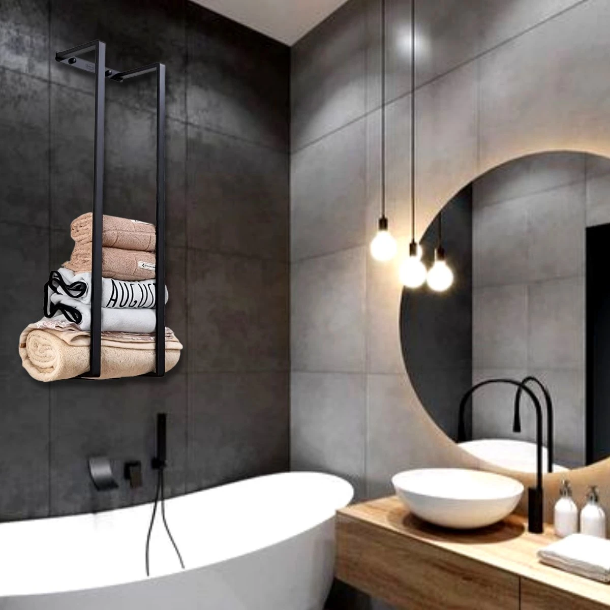 Liviner Stainless Handdoekrek - Handdoekrek Badkamer - Zwart - Handdoekenrek - Handdoekhouder - RVS - Afbeelding 11