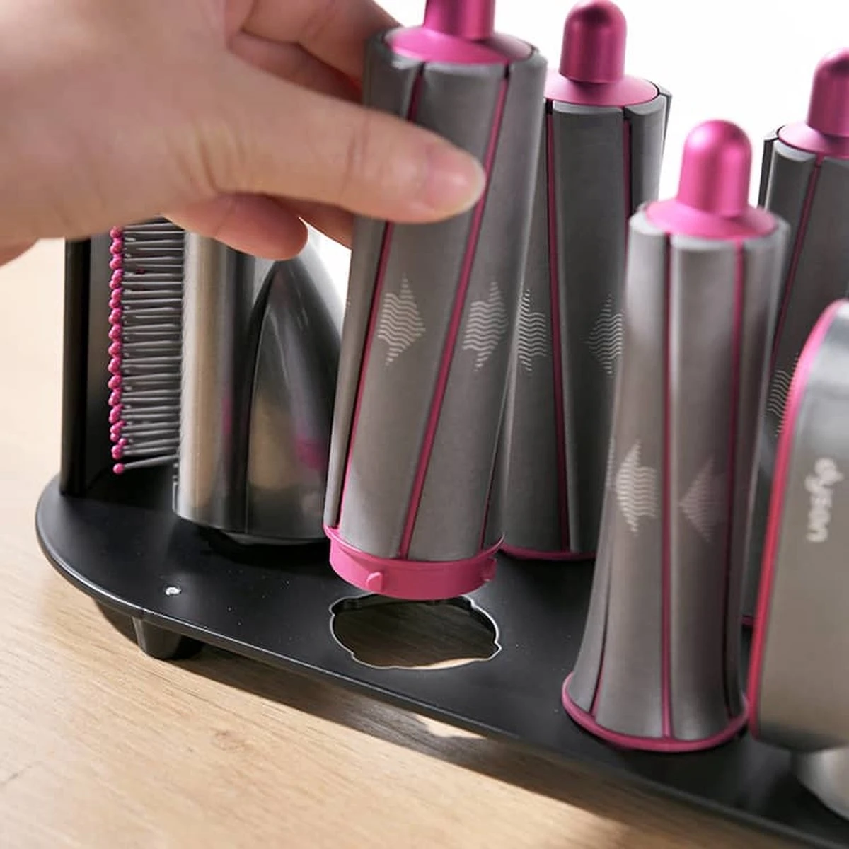 Houder Geschikt Voor Dyson Airwrap (korte Versie) - Geschikt Voor 8 Accessoires - Passend Voor Dyson Airwrap Complete Multistyler - Zwart - Afbeelding 3