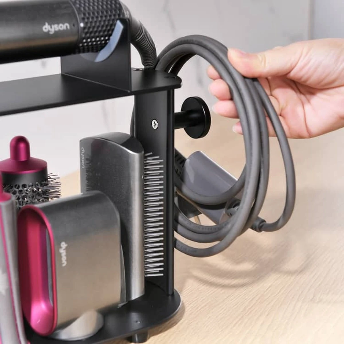 Houder Geschikt Voor Dyson Airwrap (korte Versie) - Geschikt Voor 8 Accessoires - Passend Voor Dyson Airwrap Complete Multistyler - Zwart - Afbeelding 4