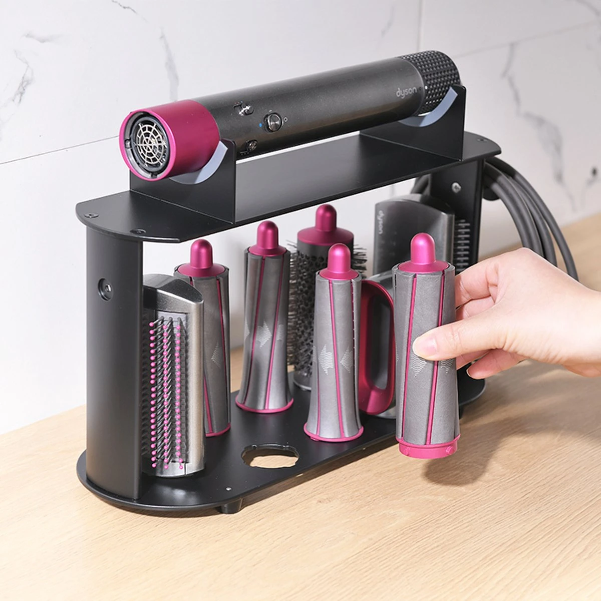 Houder Voor Dyson Airwrap (lange Versie) - Geschikt Voor 8 Accessoires - Passend Voor Dyson Airwrap Complete Long Multistyler - Zwart - Afbeelding 6