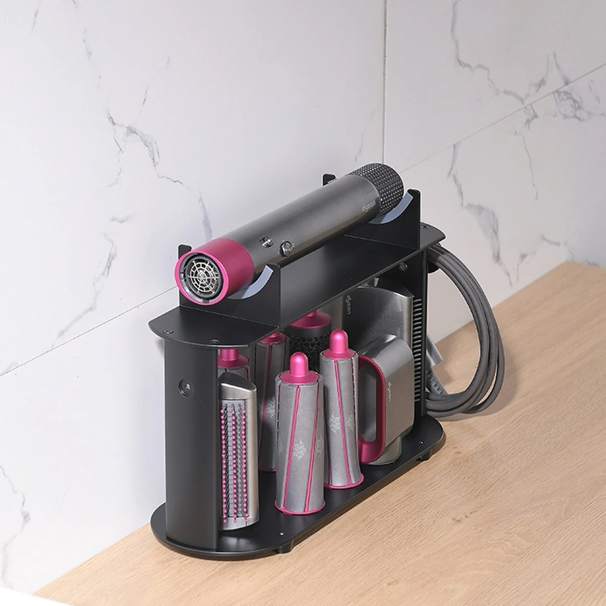 Houder Voor Dyson Airwrap (lange Versie) - Geschikt Voor 8 Accessoires - Passend Voor Dyson Airwrap Complete Long Multistyler - Zwart - Afbeelding 9