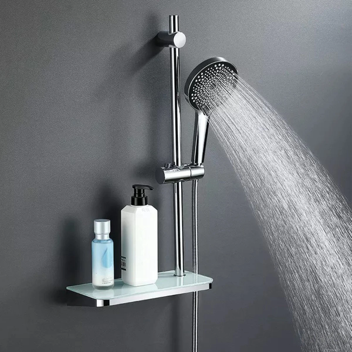 Belliese Doucheset Wellness- Douchekop - Doucheslang - Douchekophouder - Douchekop Met Slang - Waterbesparende Douchekop - Badkamer Accessoires - Montage Zonder Boren - 3 Standen - Zilver - Afbeelding 6