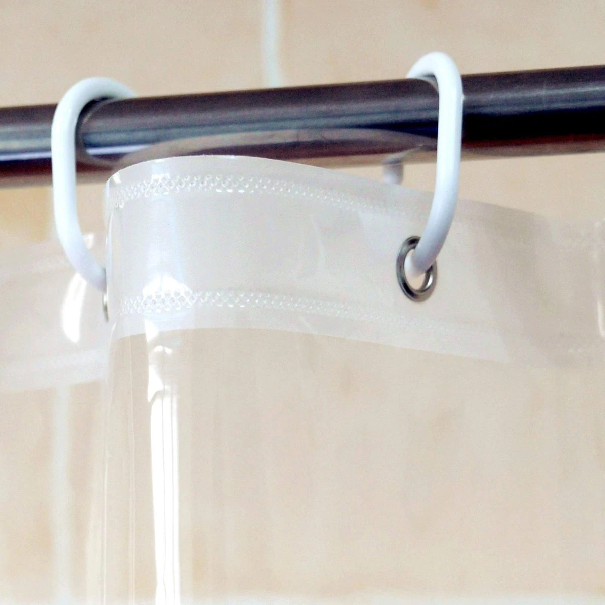 3BMT Douchegordijn Met Ringen - Transparant - 180 X 200 Cm - Afbeelding 5