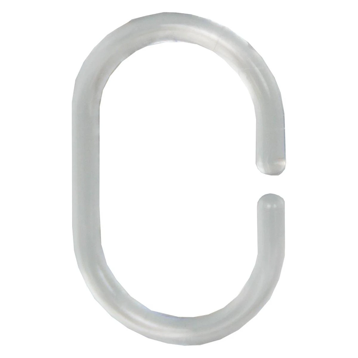 Differnz Douchegordijnringen - Transparant - Kunststof - 6 X 4 Cm - 12 Stuks - Afbeelding 3