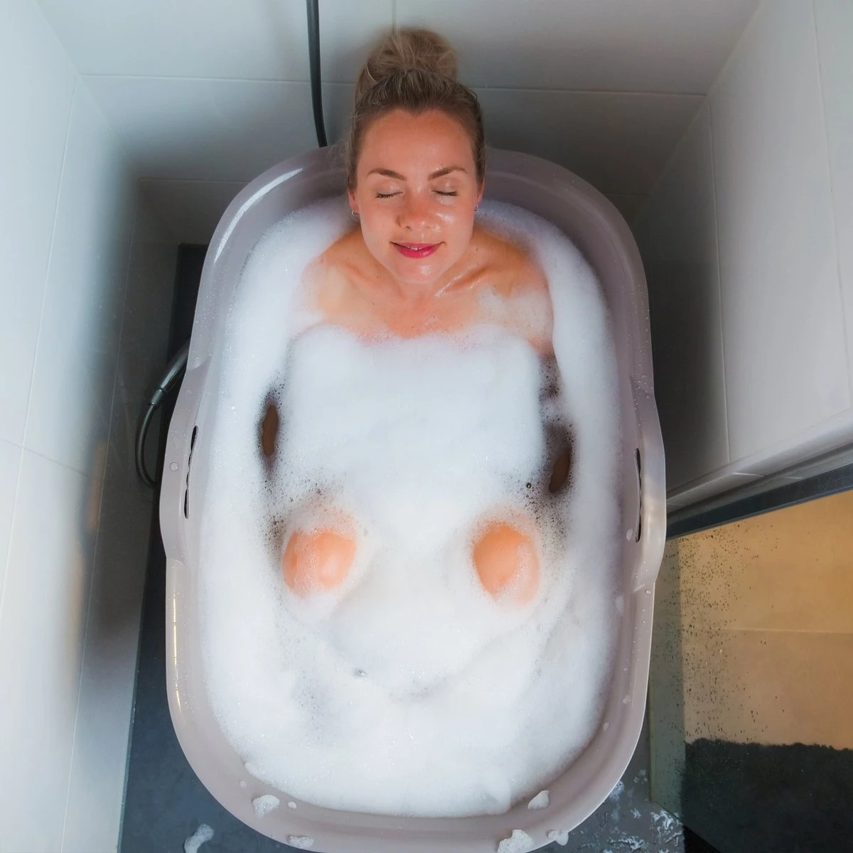 Zitbad Voor Volwassenen – 200L – Bath Bucket – Met Bruisballen – Grijs - Afbeelding 9