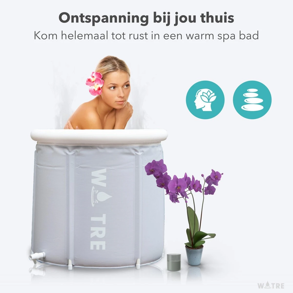WOTRE Zitbad - Bath Bucket - Ijsbad - Wim Hof Methode - Bad Voor Volwassenen - Mobiele Badkuip - Grijs - 180L - Afbeelding 5