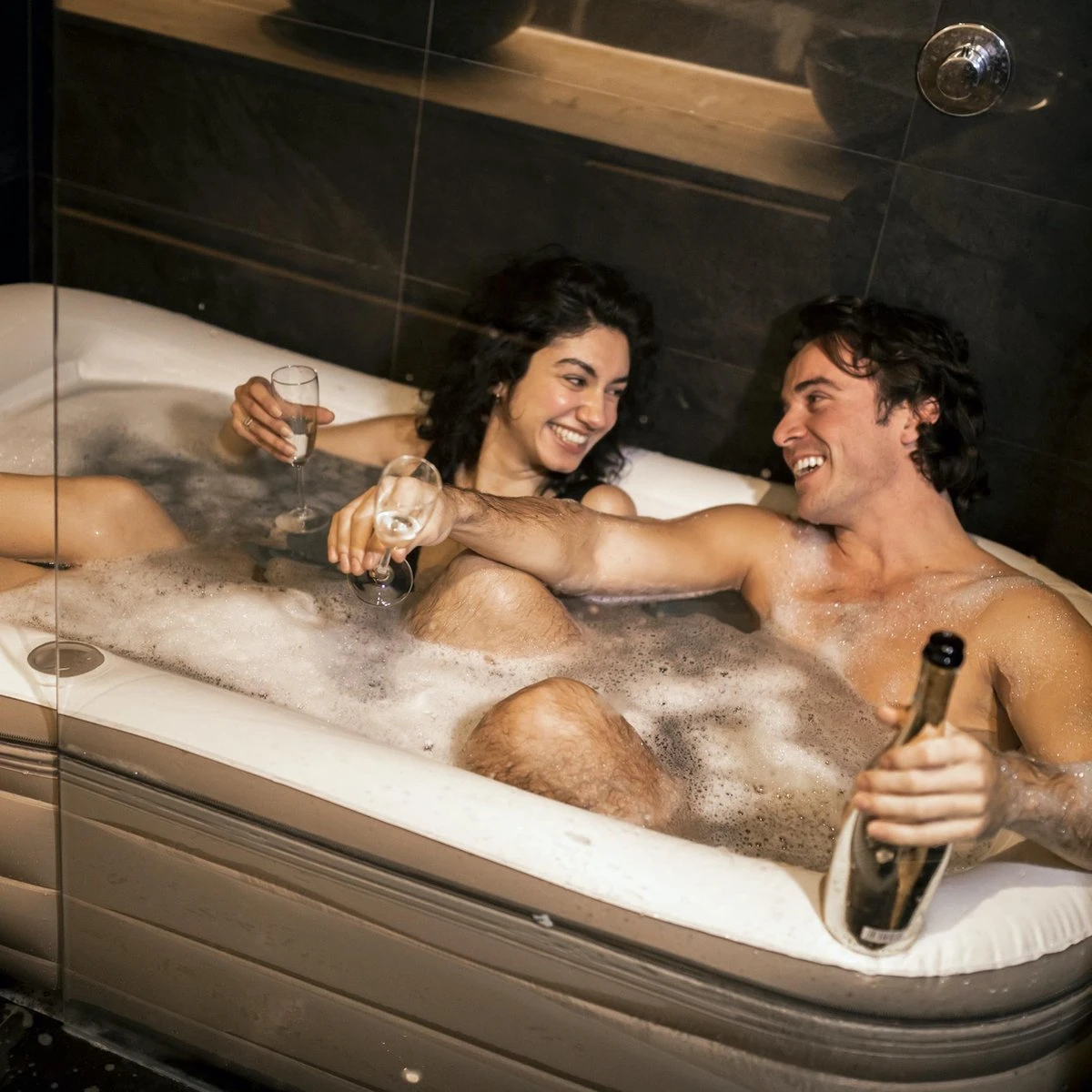 Tubble® Royale Air Bath - 255L - Ambient Taupe - Opblaasbaar Ligbad – Voor Volwassenen - Afbeelding 8