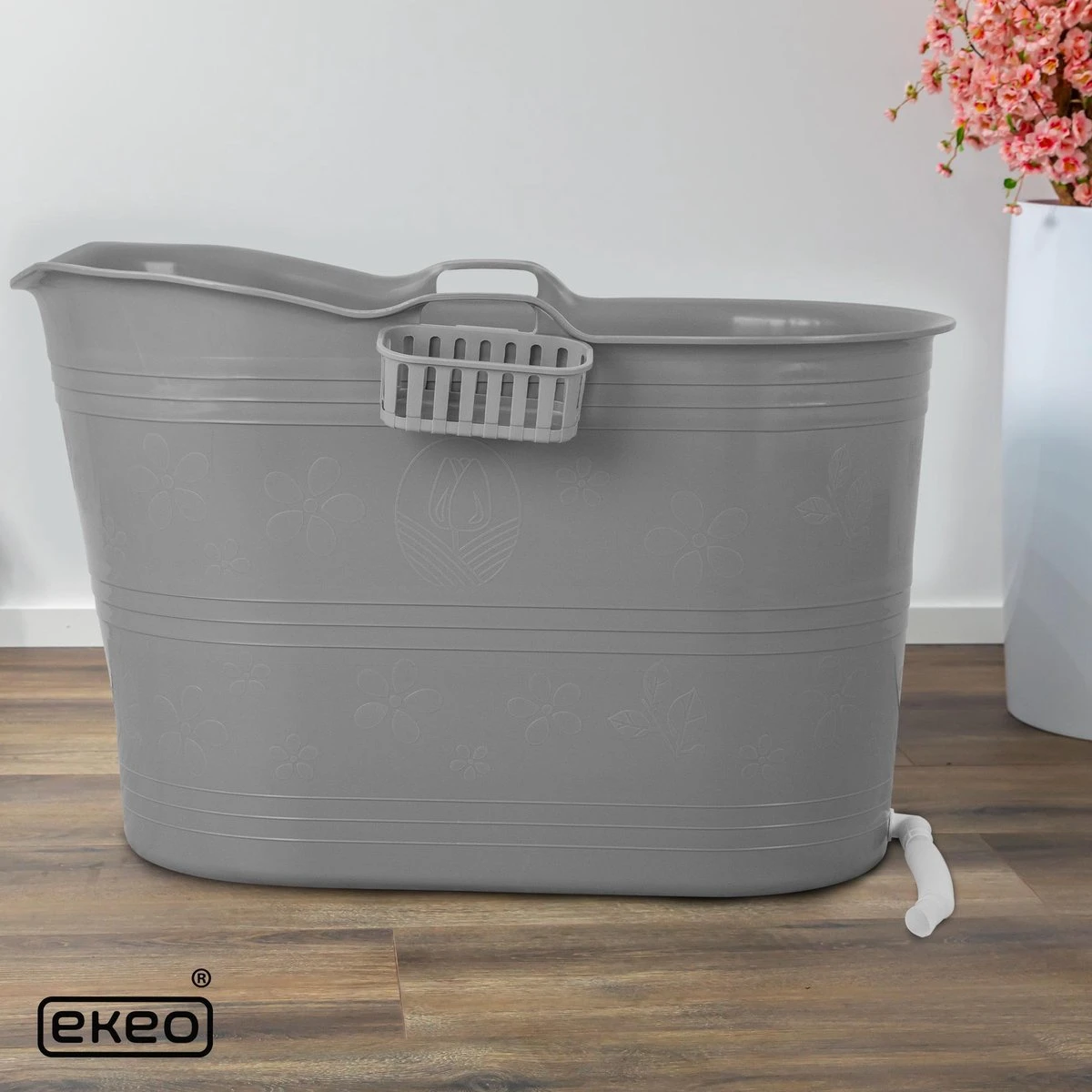 EKEO Zitbad - 210L - Mobiele Badkuip - Bath Bucket - Ijsbad- Tuinbad - Grijs - Afbeelding 3