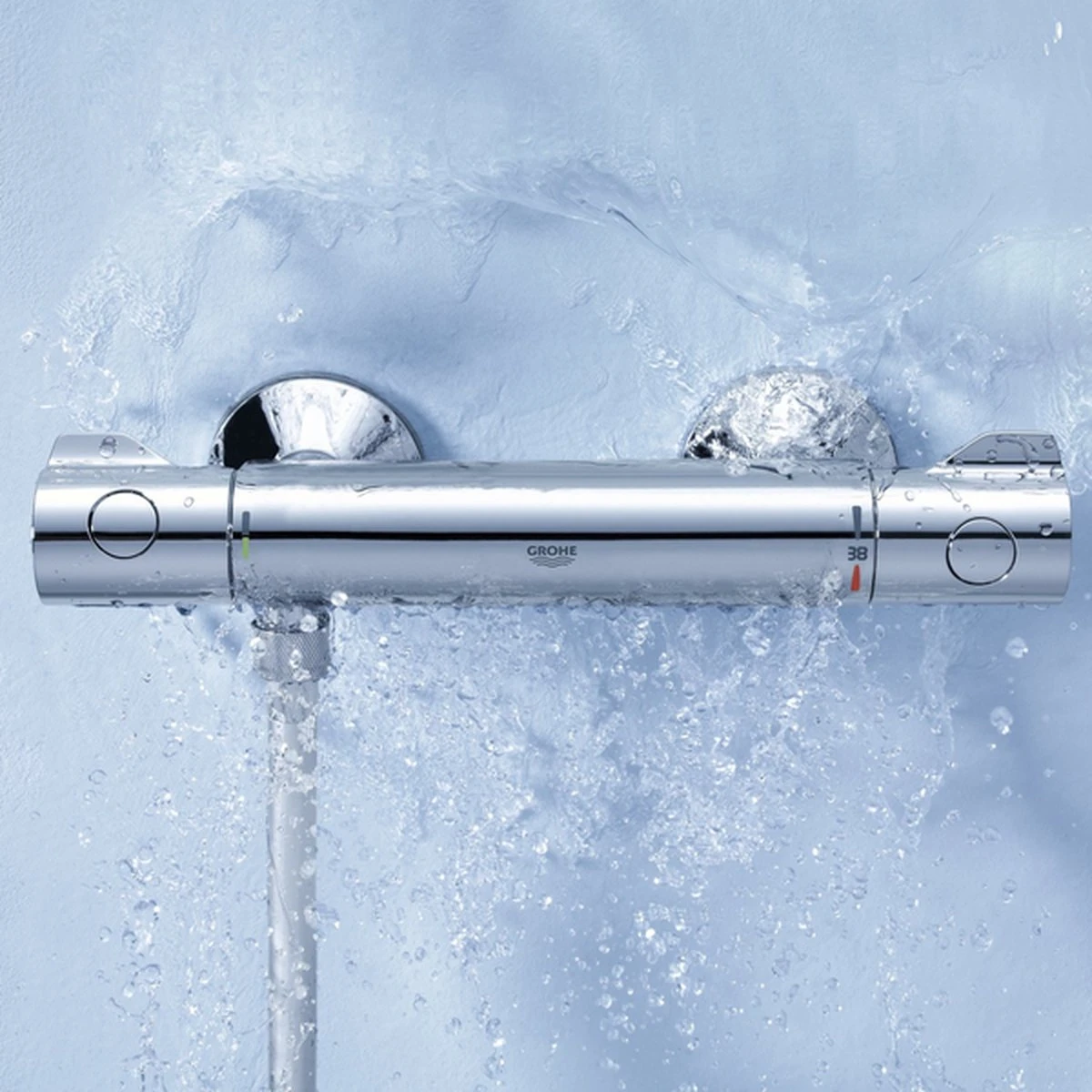 GROHE Grohtherm 800 Thermostatische Waterbesparende Douchekraan - EcoJoy® - 15 Cm - Met Koppelingen - Chroom - Afbeelding 8