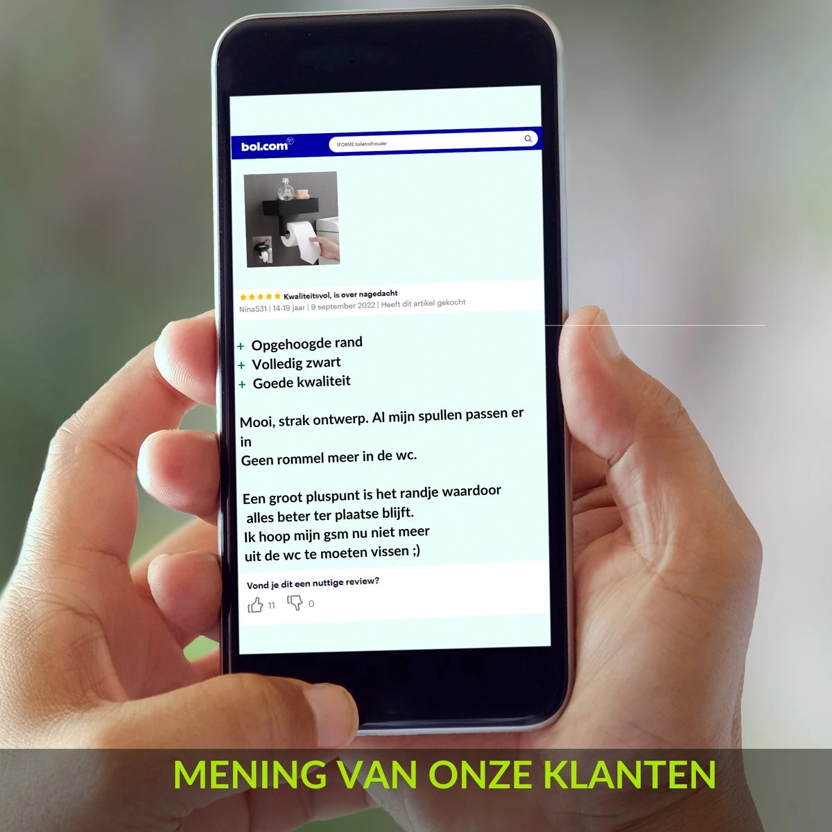 1FORME | Toiletrolhouder | WC-rolhouder | Met Plankje / Plateau | Met Opbergvak Vochtige Doekjes | RVS Zwart | Met Of Zonder Boren | - Afbeelding 6