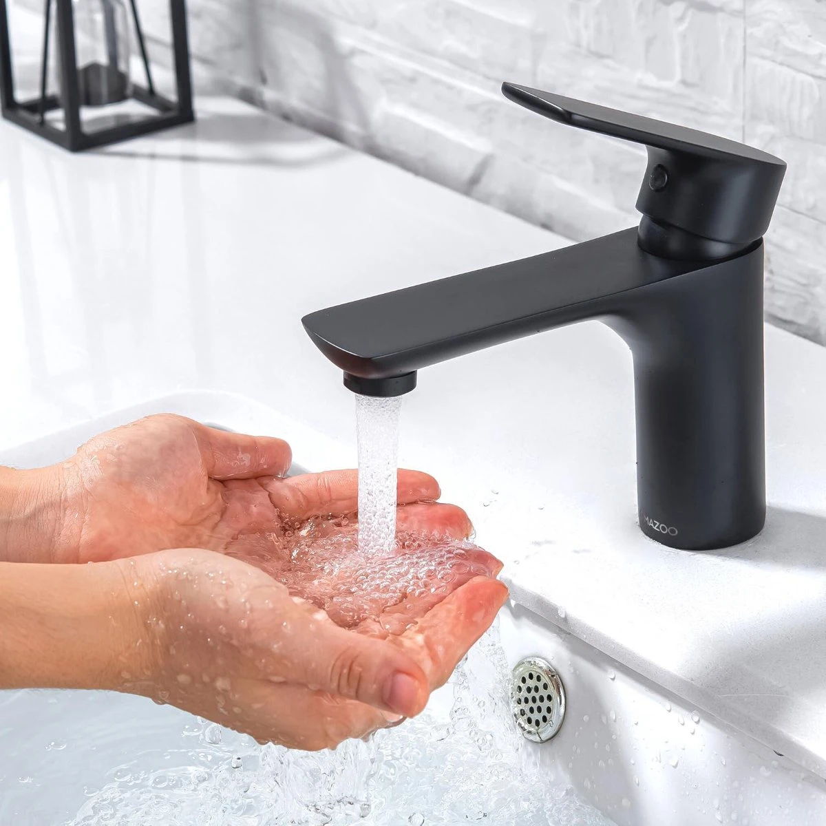 LOMAZOO Wastafelkraan Zwart Libra - Zwarte Wastafelkraan - Badkamerkraan Zwart - Zwarte Badkamerkraan - Afbeelding 5