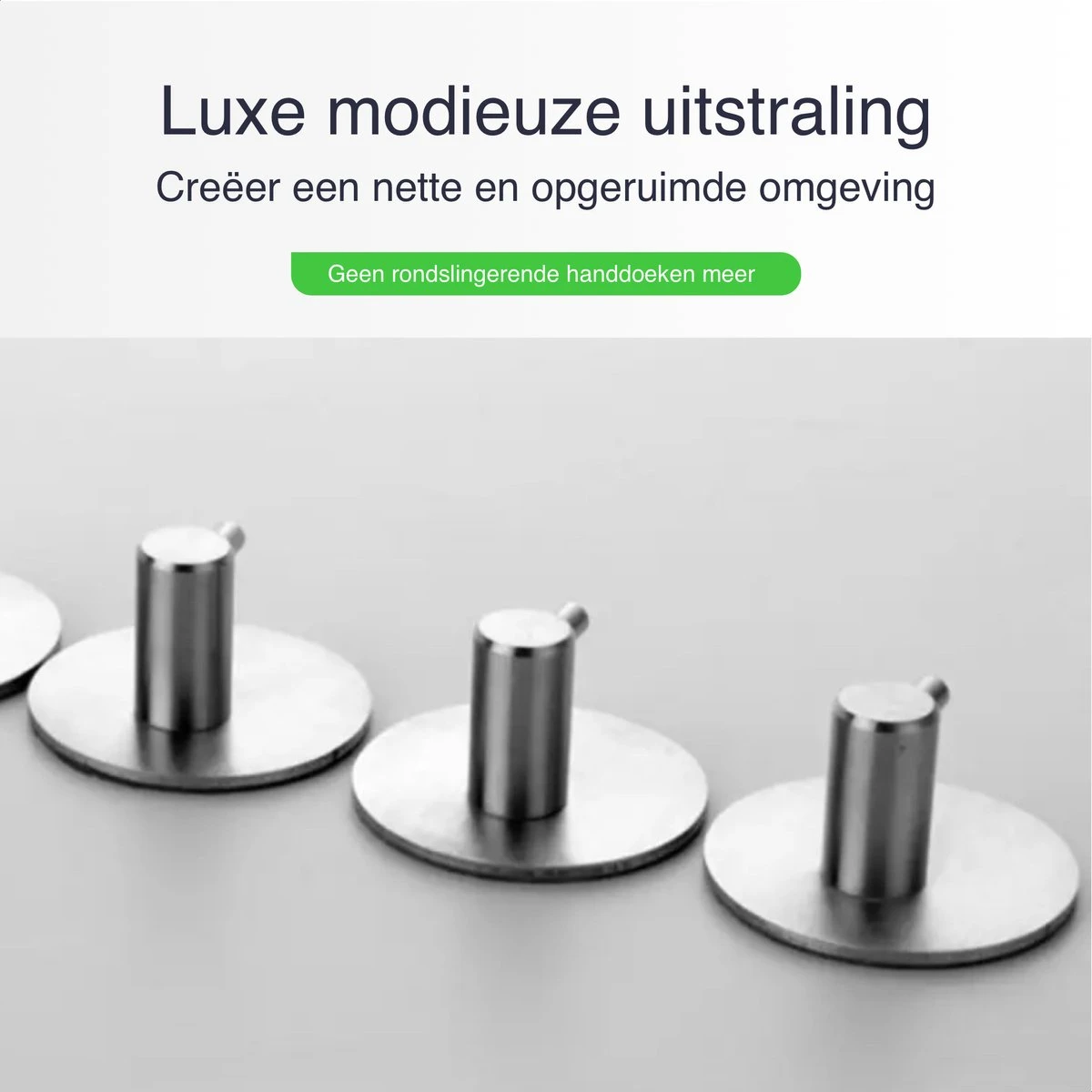 4x Handdoekhaakjes (Zelfklevend) Van RVS Zilver – Zelfklevende Haakjes – Wandhaak – Handdoekhouder – Ophanghaken Voor Keuken Of Badkamer (Accessoires) - Afbeelding 7