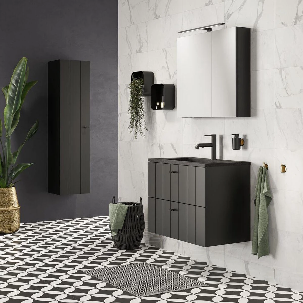 Tiger Tune - Handdoekhaak - Messing Geborsteld / Zwart - Afbeelding 5