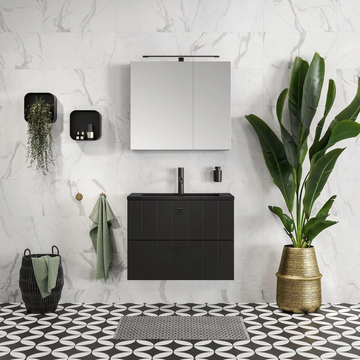 Tiger Tune - Handdoekhaak - Messing Geborsteld / Zwart - Afbeelding 7