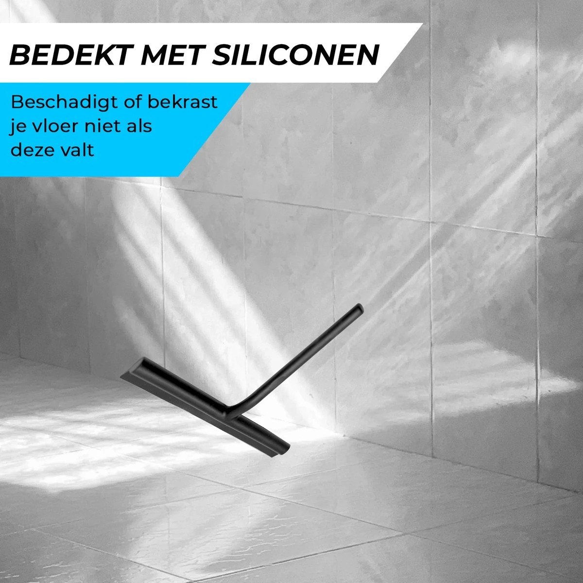 Minismus Extra Brede Douchewisser Met Magneethouder Ophangsysteem Ophanghaak - 33 Cm Breed - Zwart - Afbeelding 4