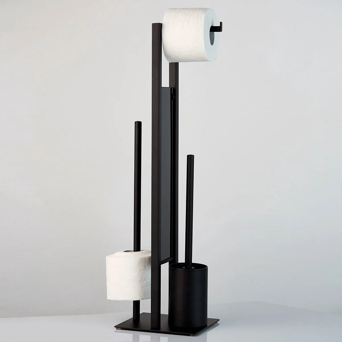 WENKO Toiletbutler Rivalta Zwart - Toiletborstel Met Houder, Toiletrolhouder En Reserverolhouder - Afbeelding 15